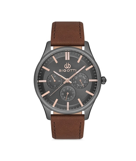 iShopping - Bigotti Milano Leather Men's Watch Brown (BG.1.10102-4)