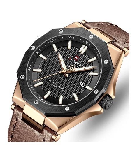 iShopping - Naviforce Fashion Casual Quartz Leather Men's Watch (NF-9200-10)