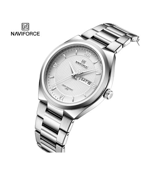 iShopping - Naviforce Day and Date Edition Watch For Men Silver - (NF-8030-6)