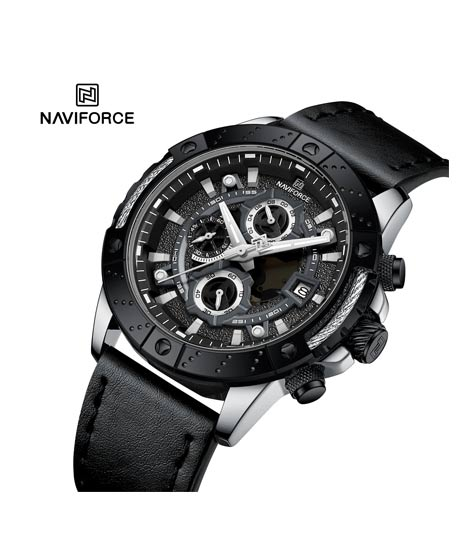 iShopping - Naviforce ChronoCrest Edition Watch For Men Black (NF-8055-5)