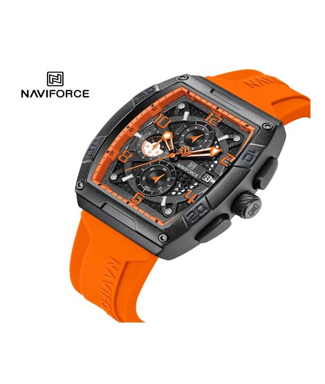 iShopping - Naviforce Precision Square Watch For Men Orange (Nf-8052-3)