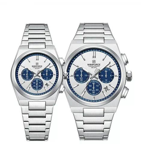 iShopping - Naviforce Bond Chrono Watch For Couples Silver (nf-8048C-4)