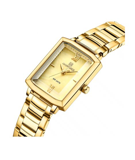 iShopping - Naviiforce Square Edition Watch For Women Golden (NF-5039-8)