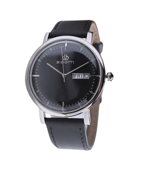 iShopping - Bigotti Analog Leather Men's Watch Black (BG.1.10062-3)