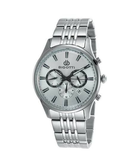 iShopping - Bigotti Analog Stainless Steel Men's Watch Silver (BG.1.10007-1)