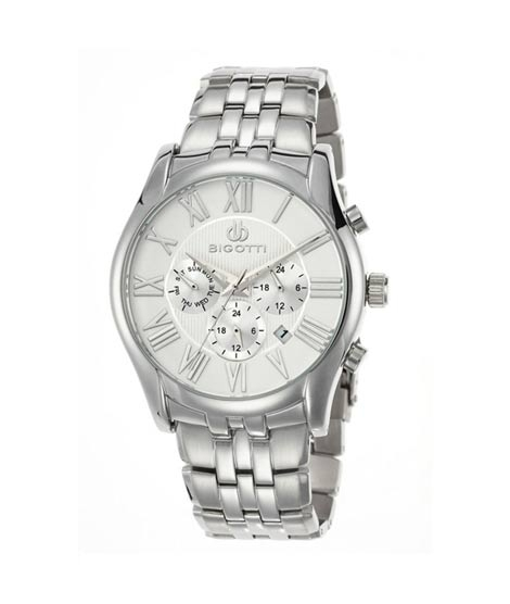 iShopping - Bigotti Analog Stainless Steel Men's Watch Silver (BG.1.10045-1)