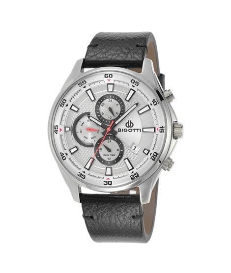 iShopping - Bigotti Chronograph Leather Men's Watch Black (BG.1.10081-1)