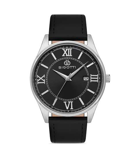 iShopping - Bigotti Leather Men's Watch Black (BG.1.10305-1)