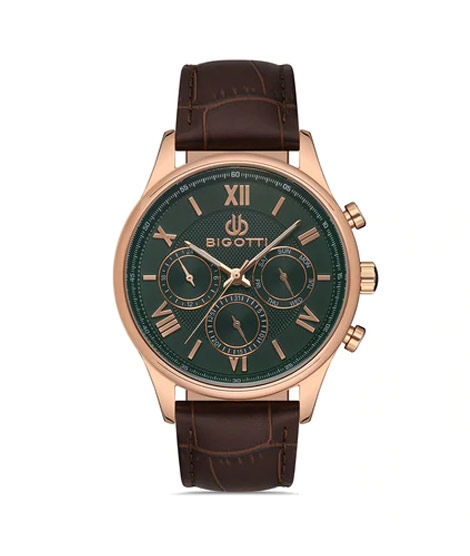 iShopping - Bigotti Leather Men's Watch Brown (BG.1.10306-5)