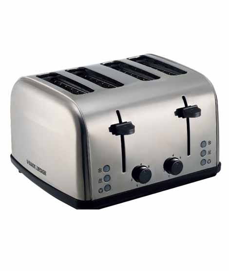 iShopping - Black & Decker 4 Slice Stainless Steel Toaster (ET304)