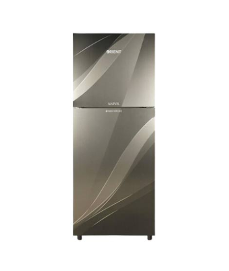 iShopping - Orient Marvel 260 Freezer-On-Top Glass Door Refrigerator 9 Cu Ft-Blaze Grey
