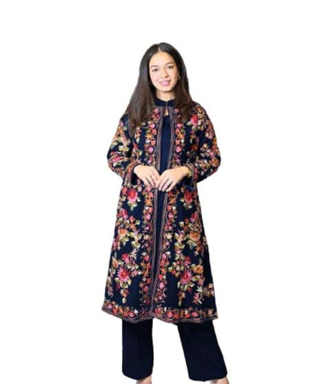 iShopping - Azhari Traders Embroidered With Inner And Trouser Suit 3pcs -Blue