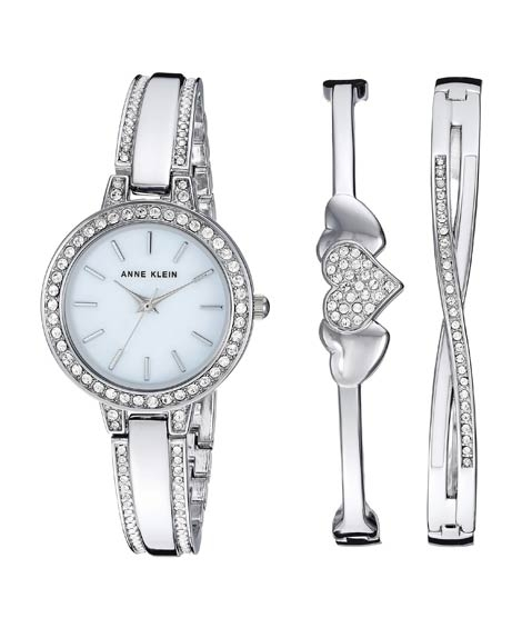 iShopping - Anne Klein Swarovski Watch For Women Silver (AK/3355SVST)