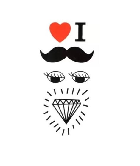 iShopping - G-Mart I Love Mustache Temporary Tattoo Sticker