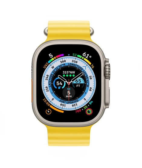 iShopping - Apple Watch Ultra 49mm Titanium Case With Yellow Ocean Band - GPS + Cellular