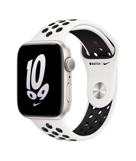 iShopping - Apple Watch SE 44mm Starlight Aluminum Case with Summit White/Black Nike Sport Band - GPS
