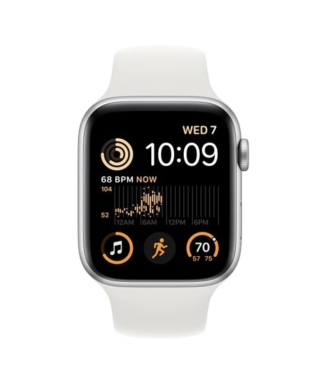 iShopping - Apple Watch SE 44MM Silver Aluminum Case with White Sport Band - GPS (2022)