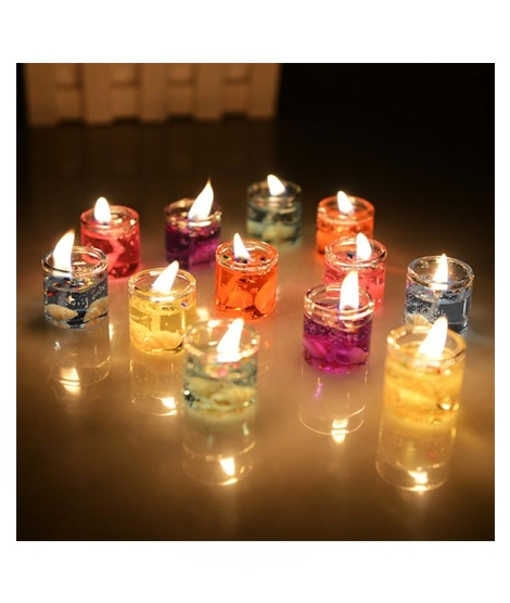 iShopping - Charming Closet Smokeless Glass Candles Multicolor 6pcs