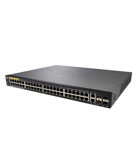 iShopping - Cisco 48-Port Gigabit PoE+ Managed Network Switch With 2 SFP Combo Ports (SF350-48P)
