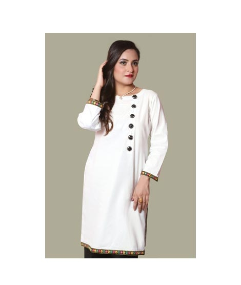 iShopping - Wardahs Collection Cotton Kurti For Women White (0004)