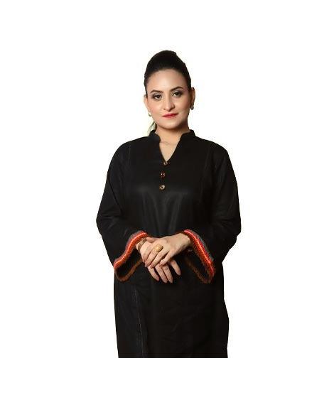 iShopping - Wardahs Collection Cotton Kurti For Women Black (0006)