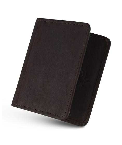 iShopping - Blackbird Leathers Handmade Leather Card Holder For Men Dark Brown (0001)