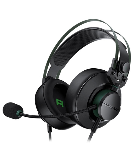 iShopping - Cougar Over-Ear Gaming Headset Black/Green (VM410)