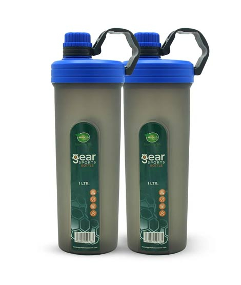 iShopping - Appolio Gear Sports Water Bottle Large Pack Of 2 (1Ltr)