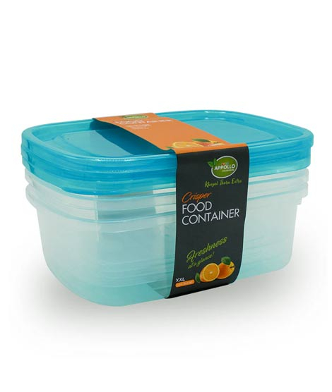 iShopping - Appollo Crisper Food Container Extra Large (Pack Of 3)-Light Blue