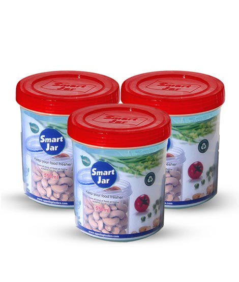 iShopping - Appollo Smart Jar Small (Pack Of 3)-Red