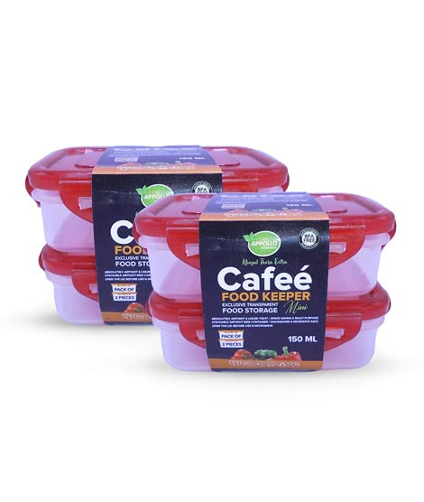 iShopping - Appollo Cafee Food Keeper (Pack Of 4) -Red