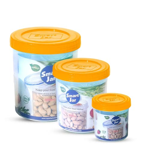 iShopping - Appollo Smart Jar (Pack Of 3)-Orange