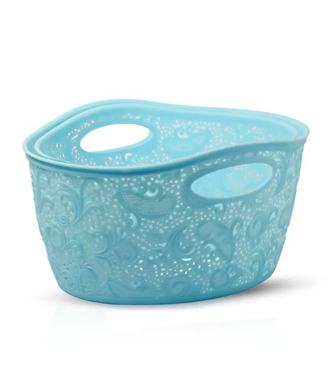 iShopping - Appollo Grace Basket M-2 (Pack Of 2)-Blue