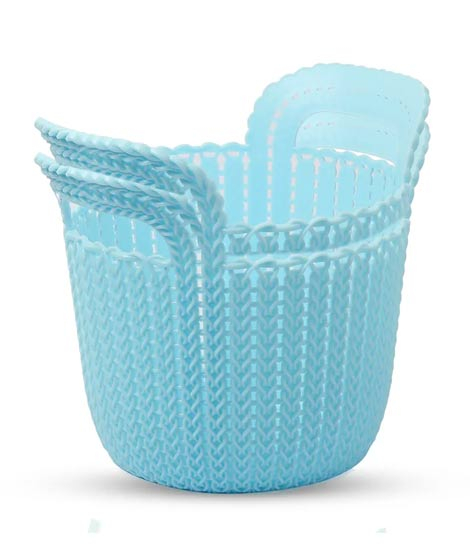 iShopping - Appollo Grace Basket M-3 (Pack Of 2)-Blue