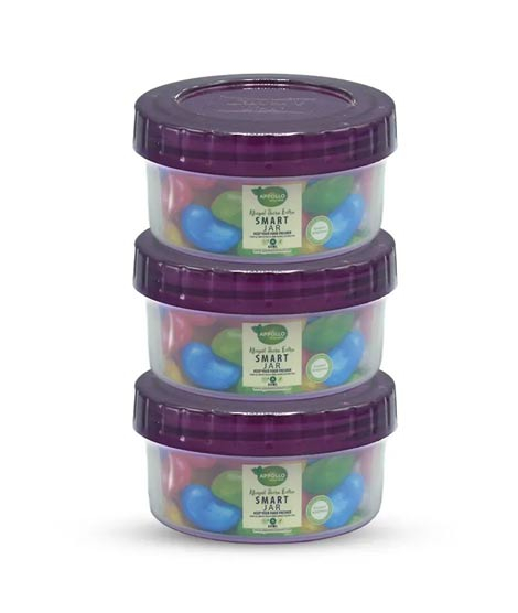 iShopping - Appollo Smart Mini Jar Small (Pack Of 3)-Purple