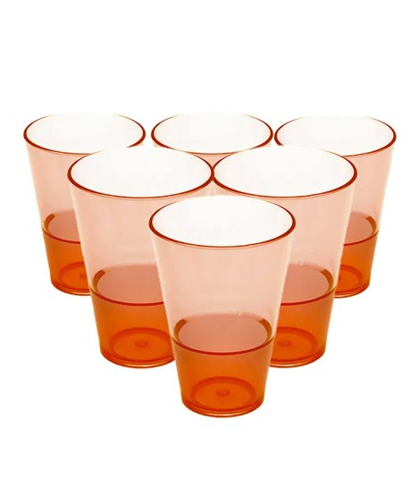 iShopping - Appollo Party Acrylic Glass M-6 (Pack Of 6)-Orange