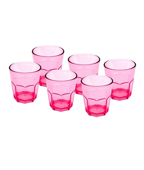 iShopping - Appollo Party Acrylic Glass M-4 (Pack Of 6) -Pink