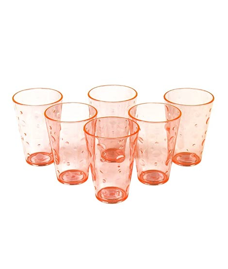 iShopping - Appollo Party Acrylic Glass M-3 (Pack Of 6)-Orange