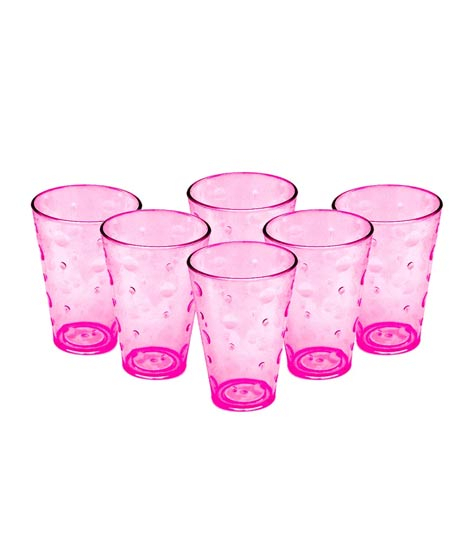 iShopping - Appollo Party Acrylic Glass M-3 (Pack Of 6)-Pink