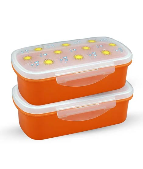 iShopping - Appollo Bento Lunch Box M-1 (Pack Of 2)-Orange