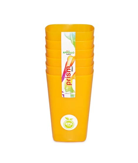 iShopping - Appollo Prism Glass M-1 (Pack Of 6)-Yellow