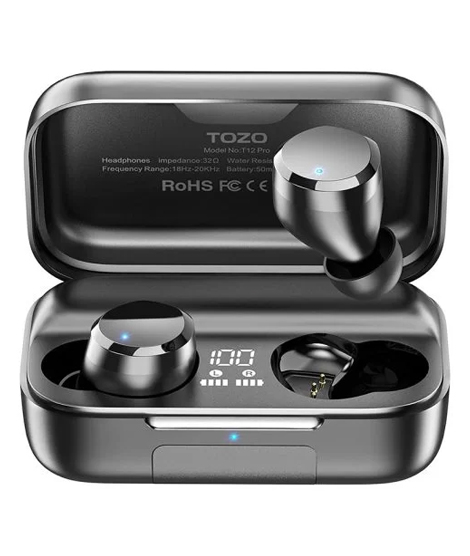 iShopping - Tozo T12 Pro Wireless Bluetooth Earbud Black
