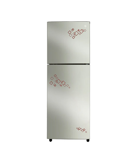 iShopping - PEL Glass Door Freezer-on-Top Refrigerator 9 Cu Ft Pattern Mirror Red (PMR) (PRGD-2550)
