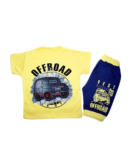 iShopping - Komfy Printed Suit For Boys Yellow (KBB143)