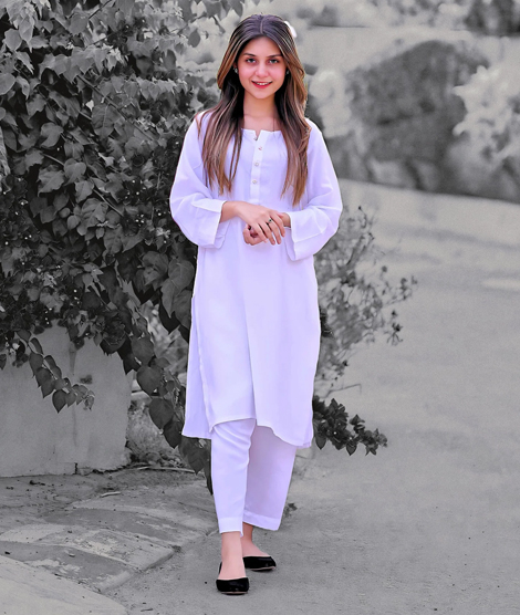 iShopping - Vcare Natural 2 Pieces Casual Suit For Women White (WL)