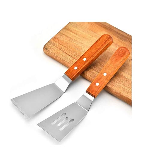 iShopping - Promax Metal Spatula Set Slotted Turner - 2 Pcs