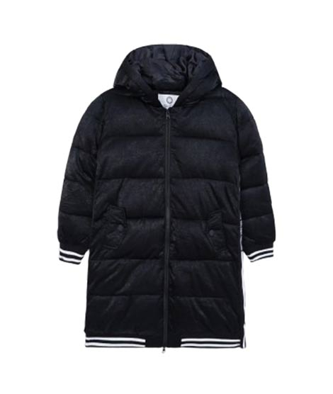 iShopping - HnH Marketing Long Quilted Zipper Hoodie For Women Black-6-8 Year