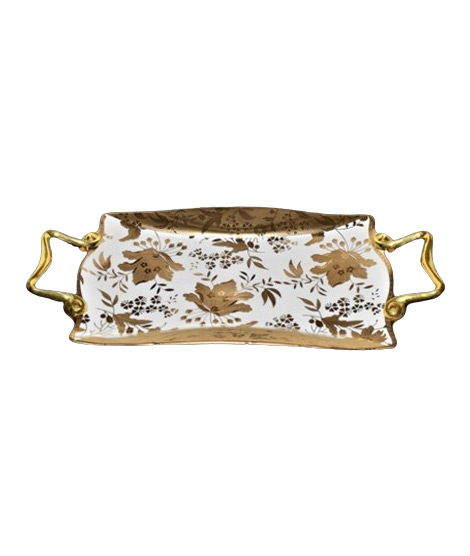 iShopping - Easy Shop 12” Printed Serving Tray Golden