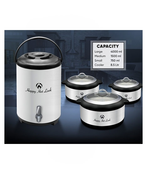 iShopping - Easy Shop 3 Different Sizes Hotpot & 1 Cooler Set Of 4