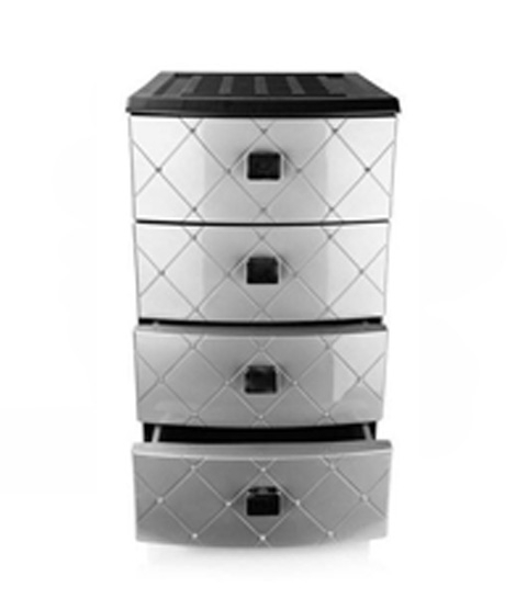 iShopping - Easy Shop 4 Layer Plastic Storage Drawer Grey